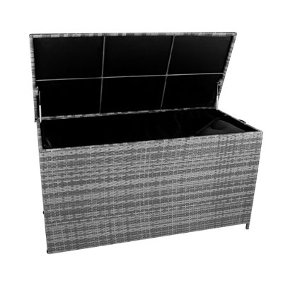 MonsterShop Rattan Garden Storage Box 700L Grey from B&Q