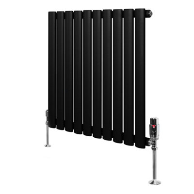 Monstershop Oval Single Column Radiator & Valves – 600mm x 600mm – Black - Image 6