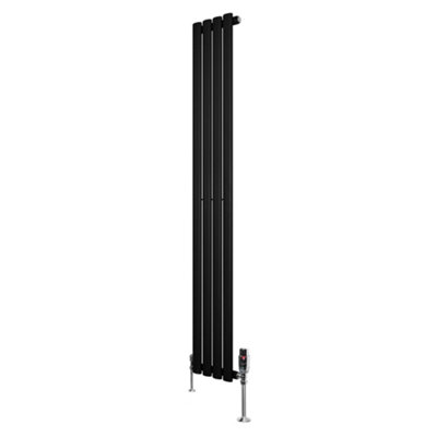 B&Q -  Oval Single Column Radiator 1600mm X 240mm & Trv Chrome Valves Modern Designer Single Panel