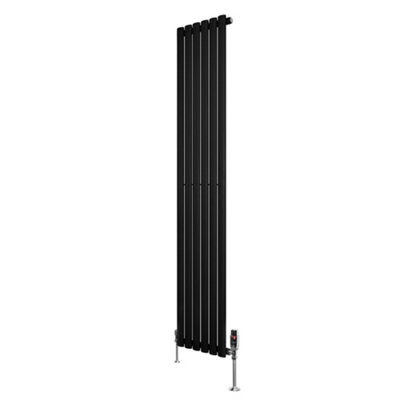 B&Q -  Oval Single Column Radiator 1800mm X 360mm & Trv Chrome Valves Modern Designer Single Panel