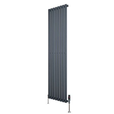 Monstershop Unisex Grey Oval Single Column Radiator & Valves - 1800Mm X 480Mm - Anthracite In - Image 8