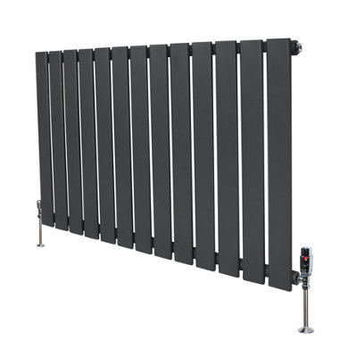 Monstershop Unisex Grey Flat Single Column Radiator & Valves – 600Mm X 910Mm – Anthracite In - Image 8