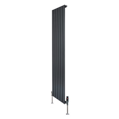 MonsterShop Flat Single Column Radiator 1600mm X 420mm Trv Chrome ValvesAnthracite Grey from B&Q