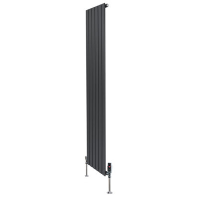 Monstershop Unisex Grey Flat Single Column Radiator & Valves – 1800Mm X 420Mm – Anthracite In - Image 8