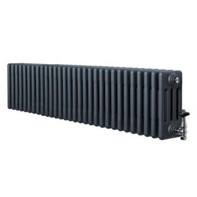 B&Q -  Traditional 4 Column Radiator 300mm X 1370mm & Trv Chrome Valves Central Heating
