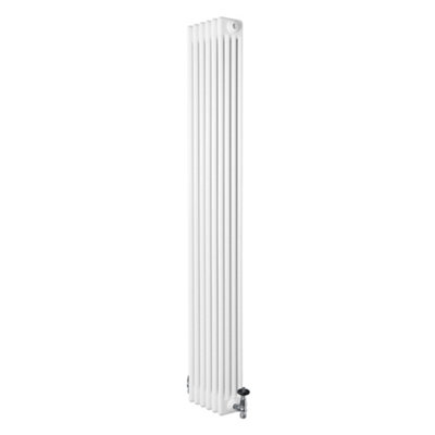 MonsterShop Traditional 4 Column Radiator 1800mm X 290mm & Trv Chrome Valves Central Heating from B&Q