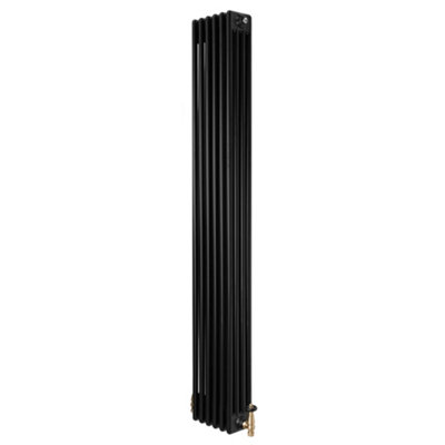 MonsterShop Traditional 4 Column Radiator 1800mm X 290mm & Trv Brass Valves Central Heating from B&Q