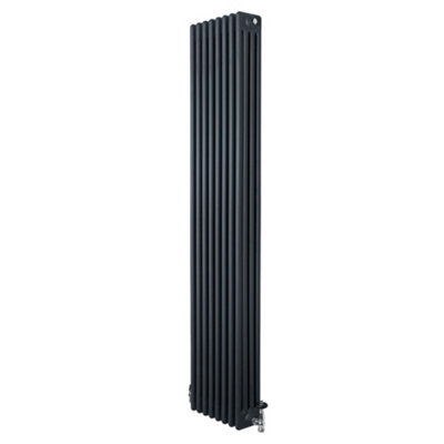 MonsterShop Traditional 4 Column Radiator 1800mm X 380mm & Trv Chrome Valves Central Heating from B&Q