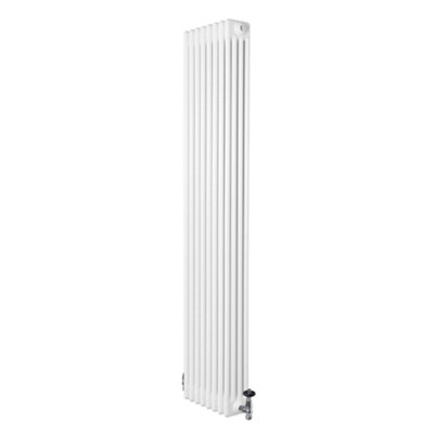 B&Q -  Traditional 4 Column Radiator 1800mm X 380mm & Trv Chrome Valves Central Heating