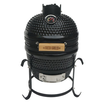 MonsterShop Kamado Grill 13" Ceramic Egg Charcoal Mini Bbq Smoker With Steel Stand from B&Q