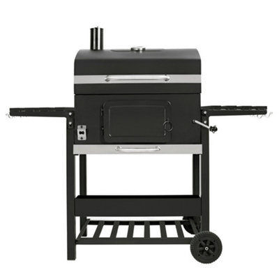 B&Q -  Xl Bbq Smoker Charcoal Barbecue Grill Portable Trolley Outdoor Garden