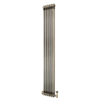 B&Q -  Traditional 2 Column Radiator With Valves1800 X 290mmRaw Metal