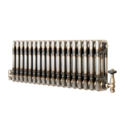 B&Q -  Traditional 3 Column Radiator With Valves300 X 830mmRaw Metal