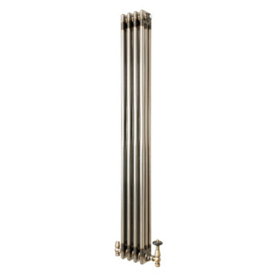B&Q -  Traditional 3 Column Radiator With Valves1500 X 200mmRaw Metal