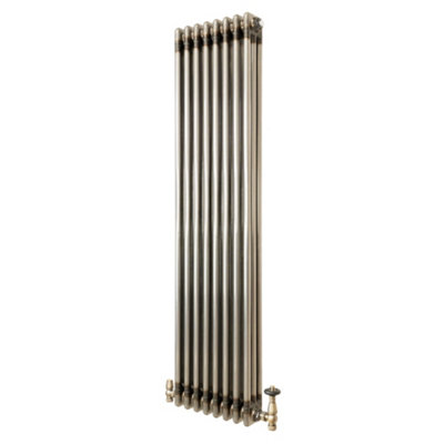 B&Q -  Traditional 3 Column Radiator With Valves1500 X 380mmRaw Metal