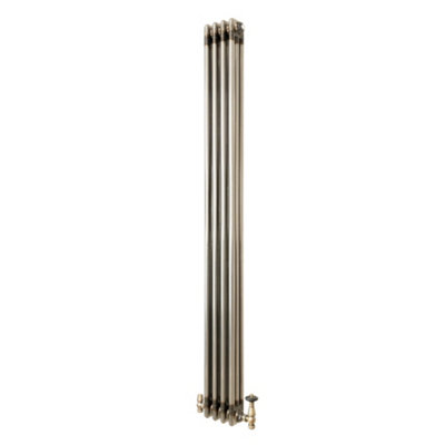 B&Q -  Traditional 3 Column Radiator With Valves1800 X 200mmRaw Metal