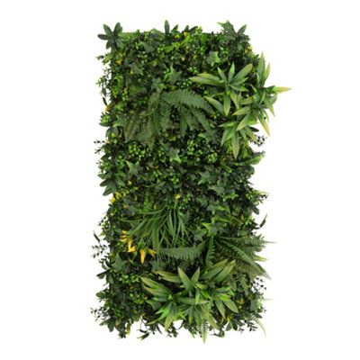 B&Q -  Artificial Plant Wall Panel Ayla 50 X 100Cm Living Foliage Greenery Tiles
