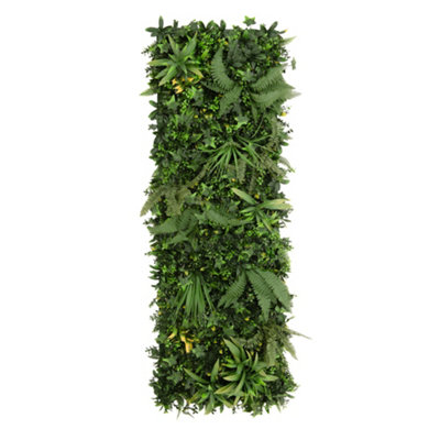 B&Q -  Artificial Plant Wall Panel Ayla 50 X 150Cm Living Foliage Greenery Tiles