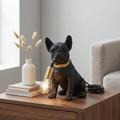 Garden Greatness Urban Frenchie Holding Bulb Table Lamp from B&Q