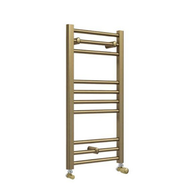 Corso Bathrooms Brushed Brass 800 X 400mm Towel Radiator Ladder Rail BathroomLifetime Guarantee from B&Q