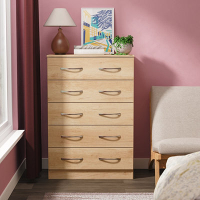 Crowndale - Chest of Drawers - 5 Drawer - Nebraska Oak - Ready Assembled - Image 4