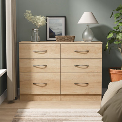 Welcome Furniture Oak 6 Drawer Chest - Brown - Image 4
