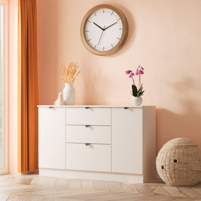 Ready Assembled U Unisex Taupe Norway Door 3 Drawer Sideboard (Ready Assembled) In Size 2 - Image 4