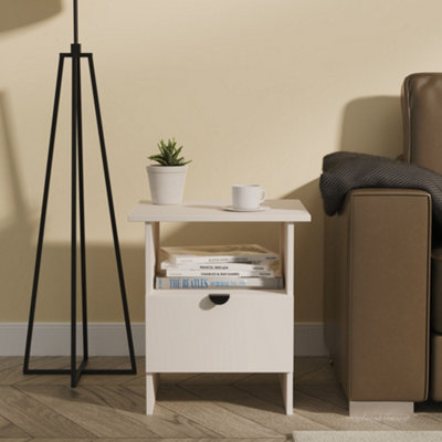 Crowndale Bora Single Drawer Single Shelf Matt Kashmir Lamp Table Ready Assembled - Image 4