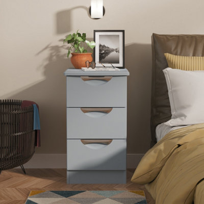 Crowndale Camden 3 Drawer Bedside Cabinet Denim Blue - Image 4