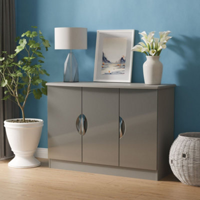  - Ready Assembled Gloss Dusk Grey Elegant Cabinet (H)792mm (W)1118mm (D)414mm