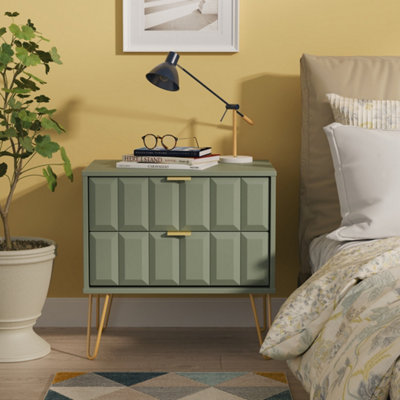 Swift Cube Ready Assembled 2 Drawer Side Table - Image 4