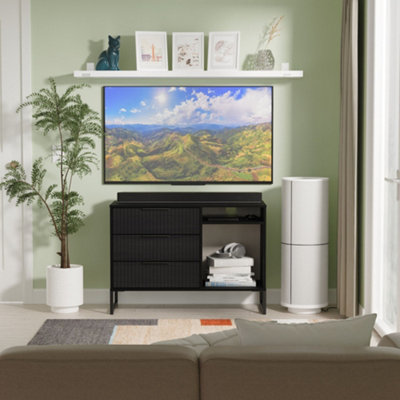 Welcome Furniture 3 Drawer Media Unit - Black - Metal - Image 6