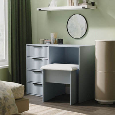 - Ancona Matt Denim Blue 4 Drawer Non-Extendable Dressing Table (H)759mm (W)970mm (D)392mm