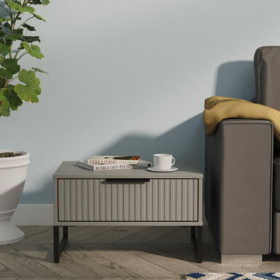 Ready Assembled U Unisex Dark Grey Menai 1 Drawer Wide Side Table (Ready Assembled) In Size 2 - Image 6