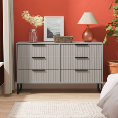 Ready Assembled 2 U Unisex Dark Grey Menai 6 Drawer Midi Chest (Ready Assembled) In | : Large - Image 6