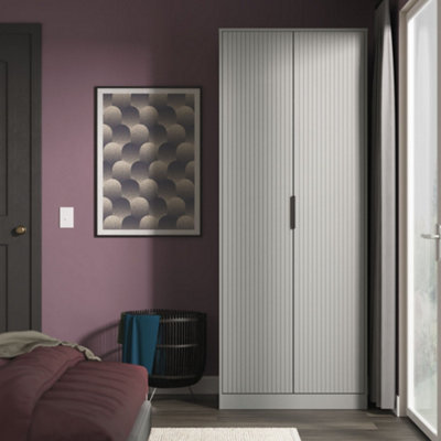Welcome Furniture Tall Double Wardrobe - Grey - Metal - 10 - Image 6