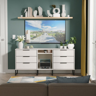 Ancona Ready Assembled Matt Kashmir 6 Drawer Sideboard (H)683mm (W)1537mm (D)397mm from B&Q