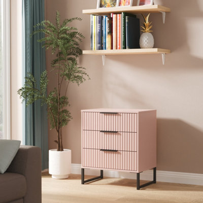Ready Assembled U Unisex Dusty Pink Menai 3 Drawer Chest (Ready Assembled) In Size 2 - Image 5