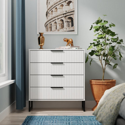 Welcome Furniture 4 Drawer Chest - White - Metal - Image 6
