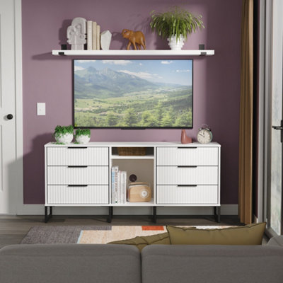 Ready Assembled U Unisex White Menai 6 Drawer Sideboard (Ready Assembled) In Size 2 - Image 4
