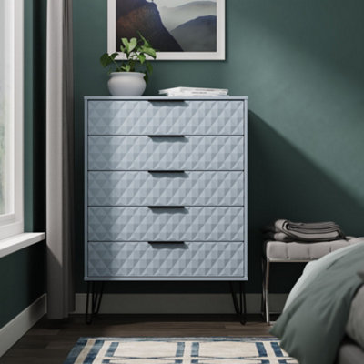 Welcome Furniture Harlequin 5 Drawer Chest - Blue - MDF & MFC - Image 4