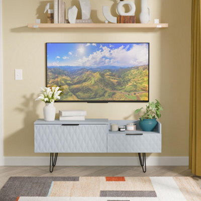 Ready Assembled U Unisex Light Blue Islay Drawer Coffee Tv Unit (Ready Assembled) In Size 2 - Image 4