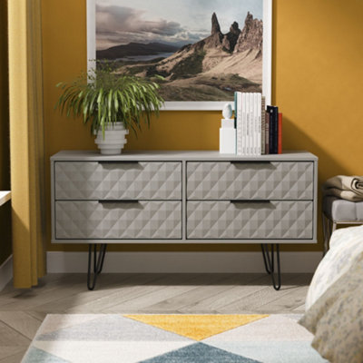  - Anzio Matt Dusk Grey 4 Drawer Bed Box (H)574mm (W)1130mm (D)395mm