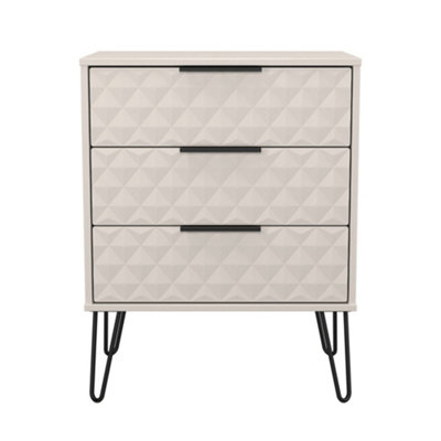 Anzio Matt Kashmir 3 Drawer Chest (H)737mm (W)575mm (D)395mm from B&Q