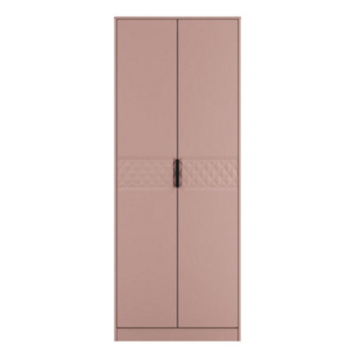 Anzio Ready Assembled Modern Matt Kobe Pink Tall Double Wardrobe (H)1956mm (W)766mm (D)530mm from B&Q