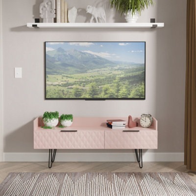Ready Assembled U Unisex Dusty Pink Islay Drawer Coffee Tv Unit (Ready Assembled) In Size 2 - Image 4