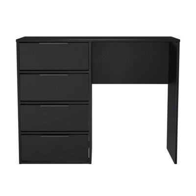 Hong Kong 4 Drawer Matt Vanity Dressing Table Ready Assembled Black Crowndale - Image 5