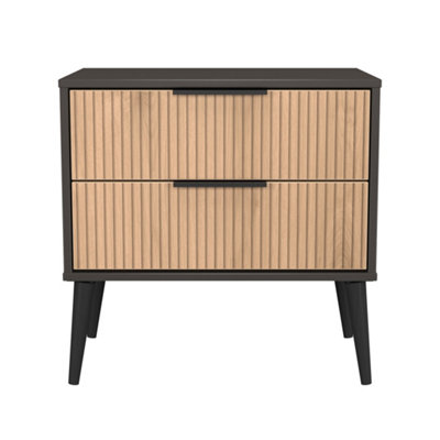 Welcome Furniture 2 Drawer Bedside Cabinet - Grey - Metal - Image 5