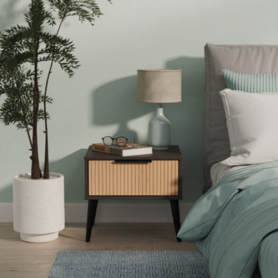 Ready Assembled U Unisex Grey Fuji 1 Drawer Bedside (Ready Assembled) In Size 2 - Image 5
