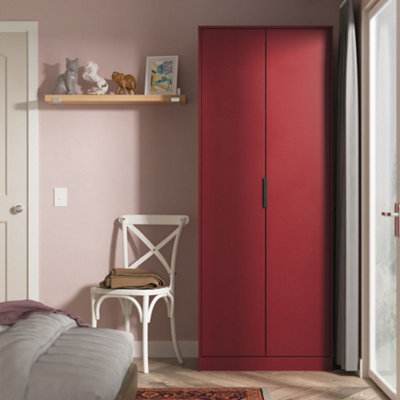 Marsala Ready Assembled Matt Red Tall Double Wardrobe (H)1956mm (W)766mm (D)530mm from B&Q
